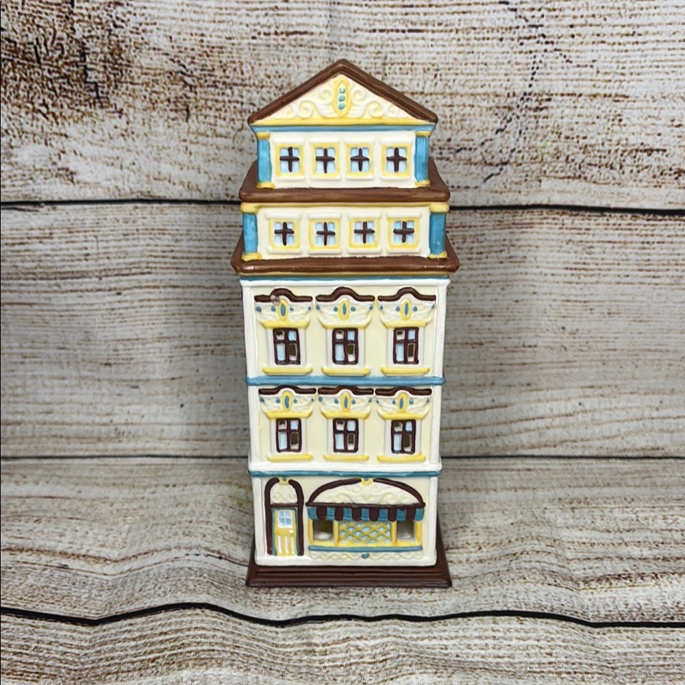 PartyLite P8275 Cafe Amsterdam Tealight Candle Holder Hand Painted Bin N
